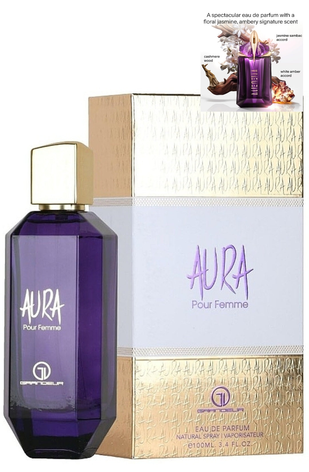 Aura Pour Femme by Grandeur 3.4 oz EAU De Parfum