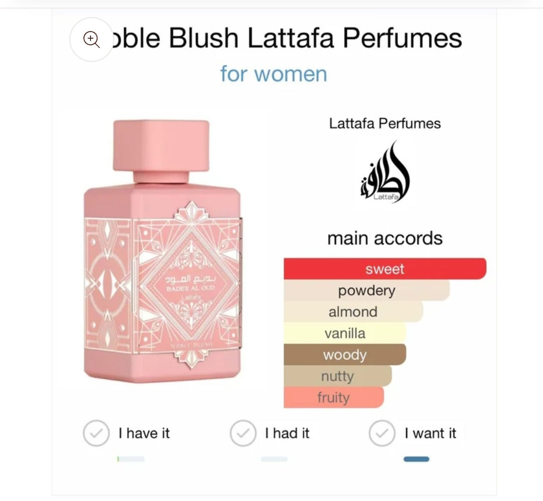 Noble Blush by Lattafa 3.4 oz EAU De Parfum