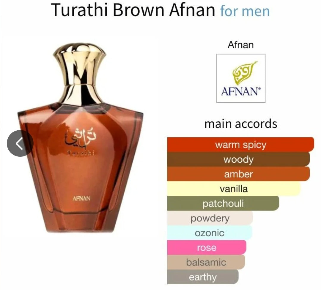 Turathi Brown by Afnan 3.4 oz EAU De Parfum
