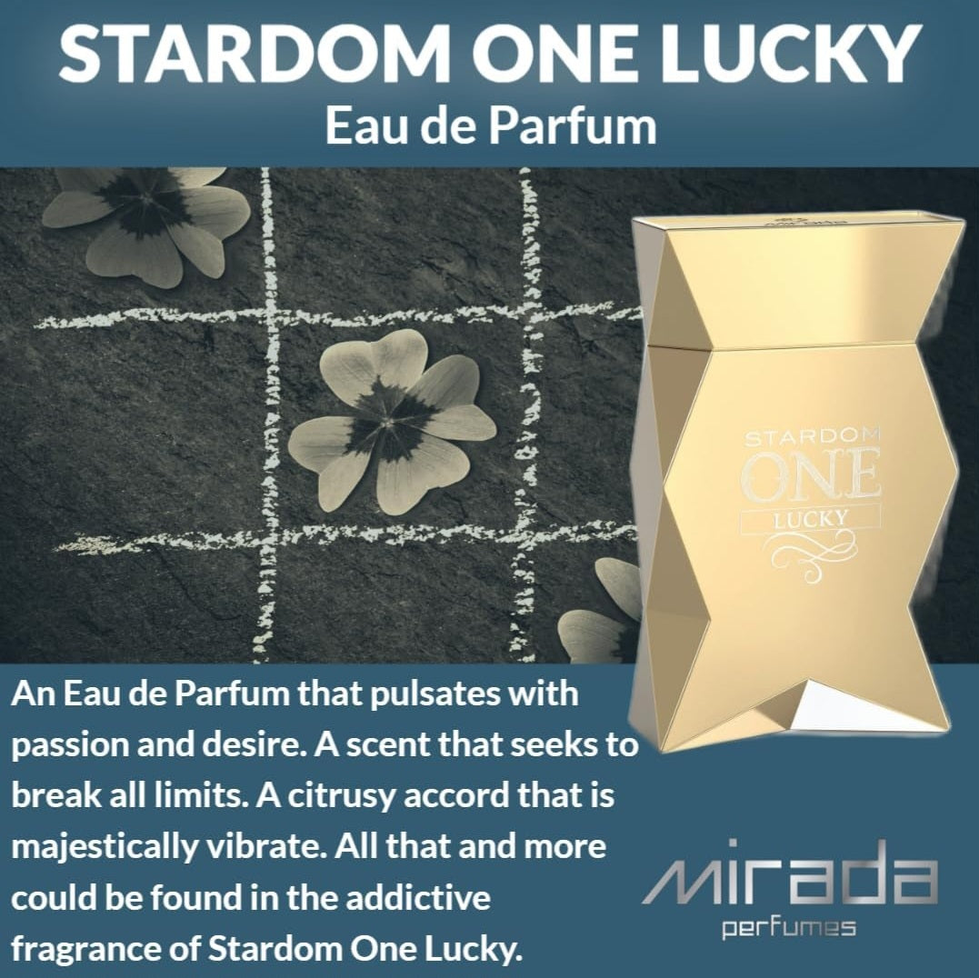 Stardom One Lucky By Mirada 3.4 oz EAU De Parfum for Men