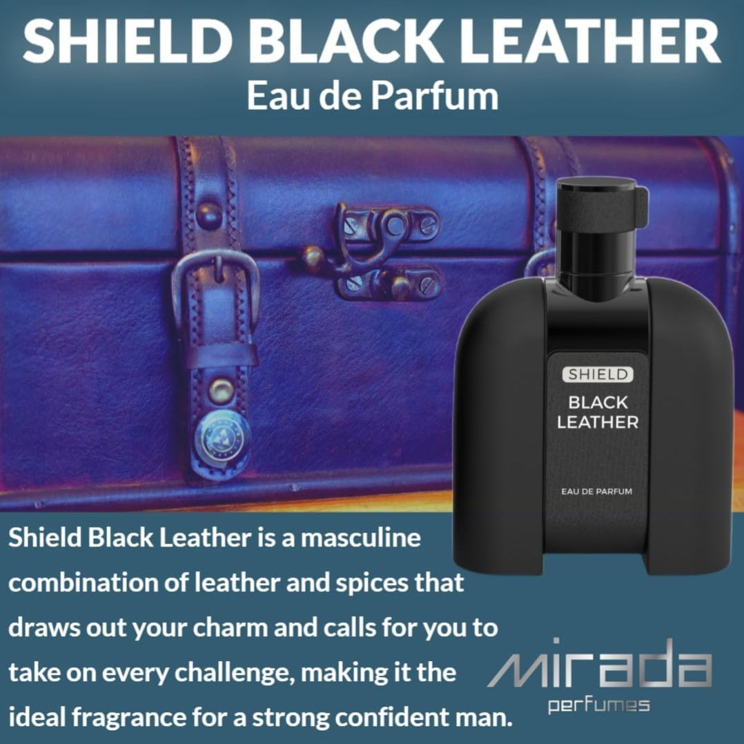 Shield Black Leather By Mirada 3.4 oz EAU De Parfum for Men