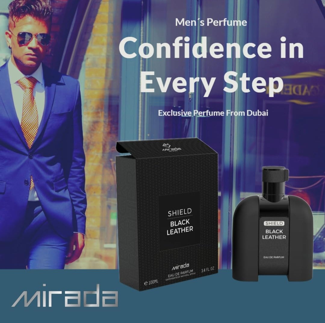 Shield Black Leather By Mirada 3.4 oz EAU De Parfum for Men